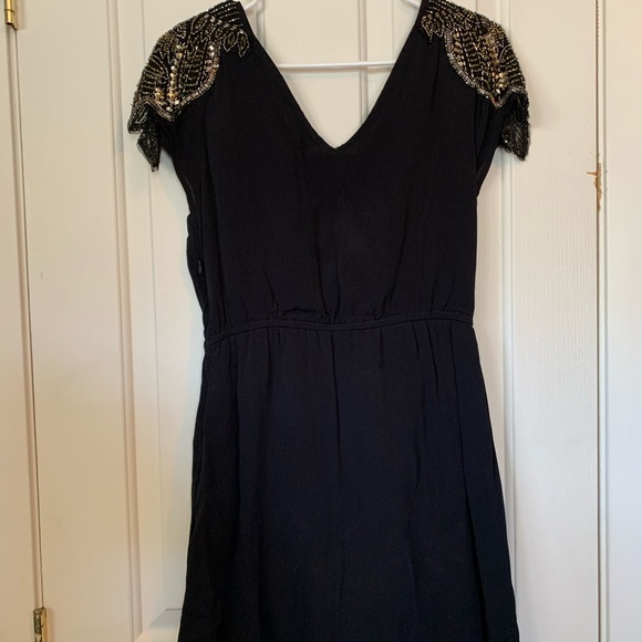 Kendall + Kylie Black Mini Dress w/ Beaded Accent Sleeves - Picture 3 of 4